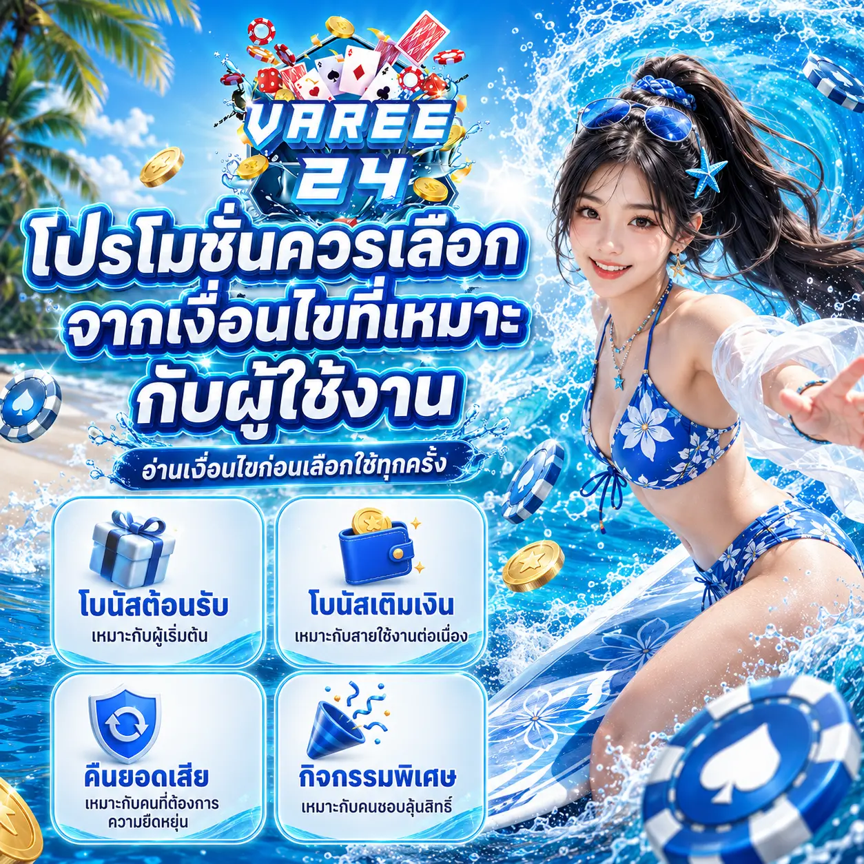 varee24 โปรโมชั่นควรเลือกจากเงื่อนไขที่เหมาะกับผู้ใช้งาน